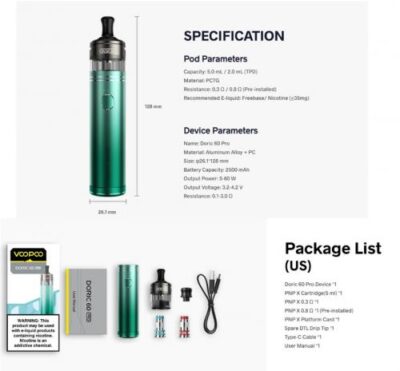 VOOPOO Doric 60 Pro 多立克套裝｜自動/按鍵雙模式 | 無限氣流系統