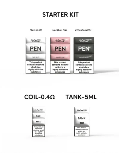 AIRSCREAM AirsPops PEN 氣泡 PEN 鉛筆主機套裝|雙向氣流控制 | 高功率注油主機
