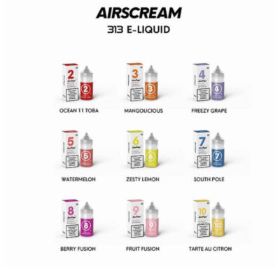 Airscream313.jpg Airscream 汽泡 313 系列數字煙油|30ML 小煙專用 |英國原裝